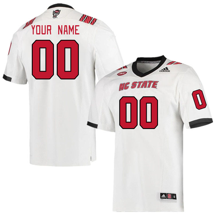 Custom NC State Wolfpacks Name And Number College Football Jerseys Stitched-White